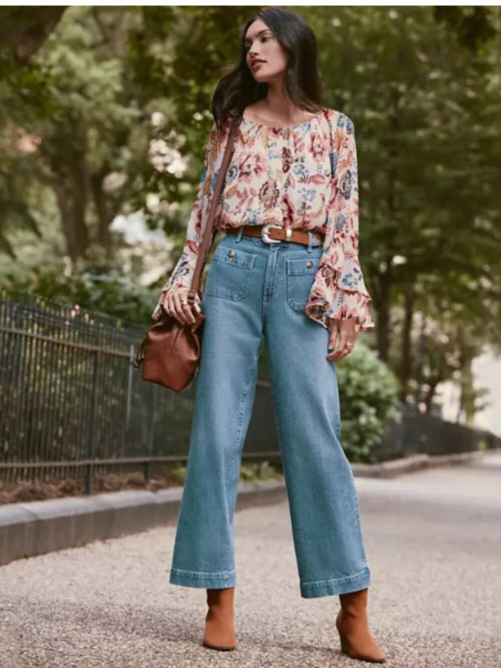 Petite Curvy Palmer Wide Leg Crop Jeans